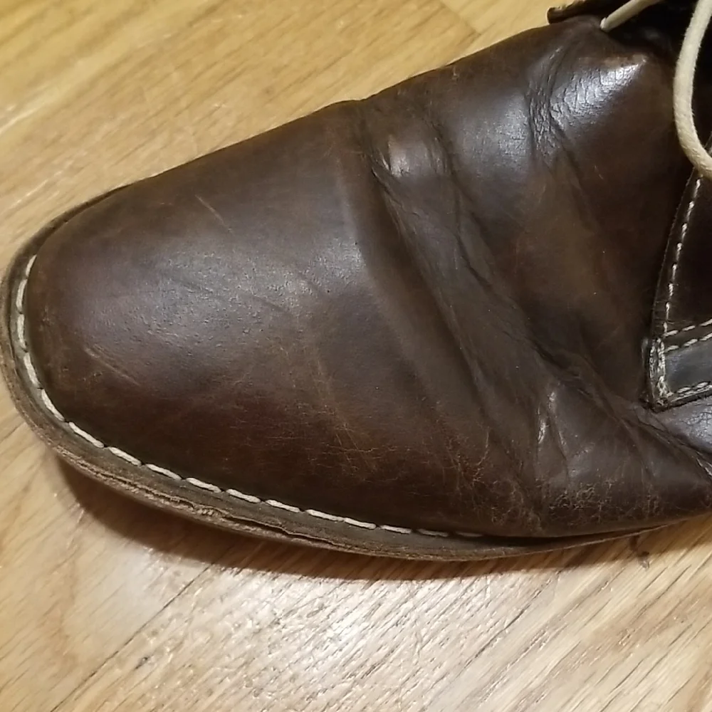 Steve Madden Men’s Leather Brown Distressed Lace Up Casual Chukka Boots Size 13